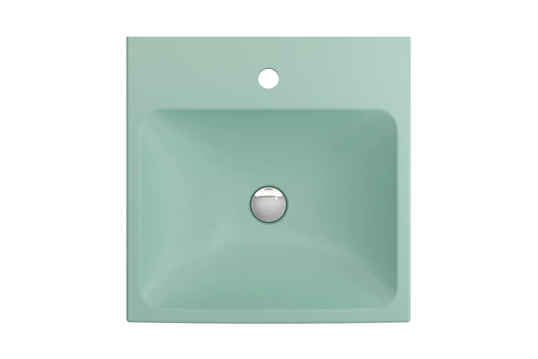 BOCCHI Scala 19" Square Wallmount Fireclay Bathroom Sink, Matte Mint Green, Single Faucet Hole, 1076-033-0126