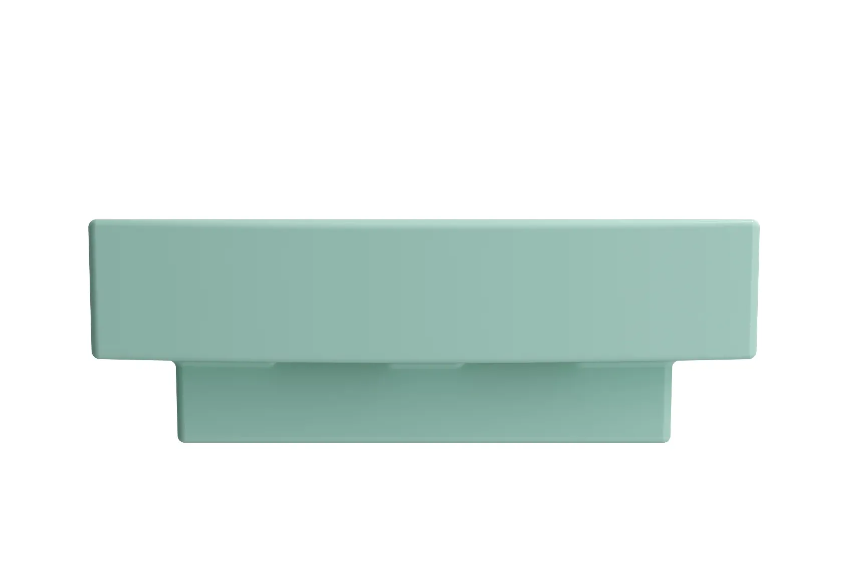 BOCCHI Scala 19" Square Wallmount Fireclay Bathroom Sink, Matte Mint Green, Single Faucet Hole, 1076-033-0126