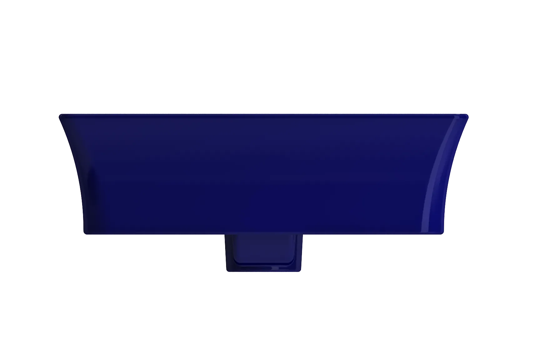 BOCCHI Sottile 24" Rectangle Vessel Fireclay Bathroom Sink, Sapphire Blue, Single Faucet Hole, 1479-010-0126