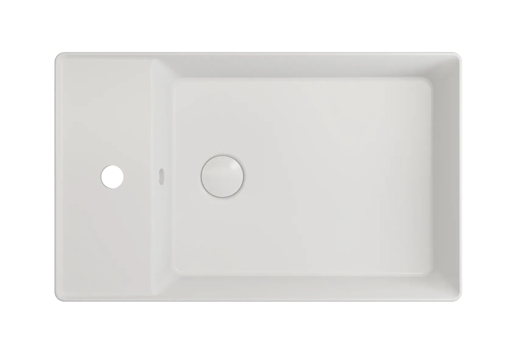 BOCCHI Sottile 24" Rectangle Vessel Fireclay Bathroom Sink, Matte White, Single Faucet Hole, 1479-002-0126