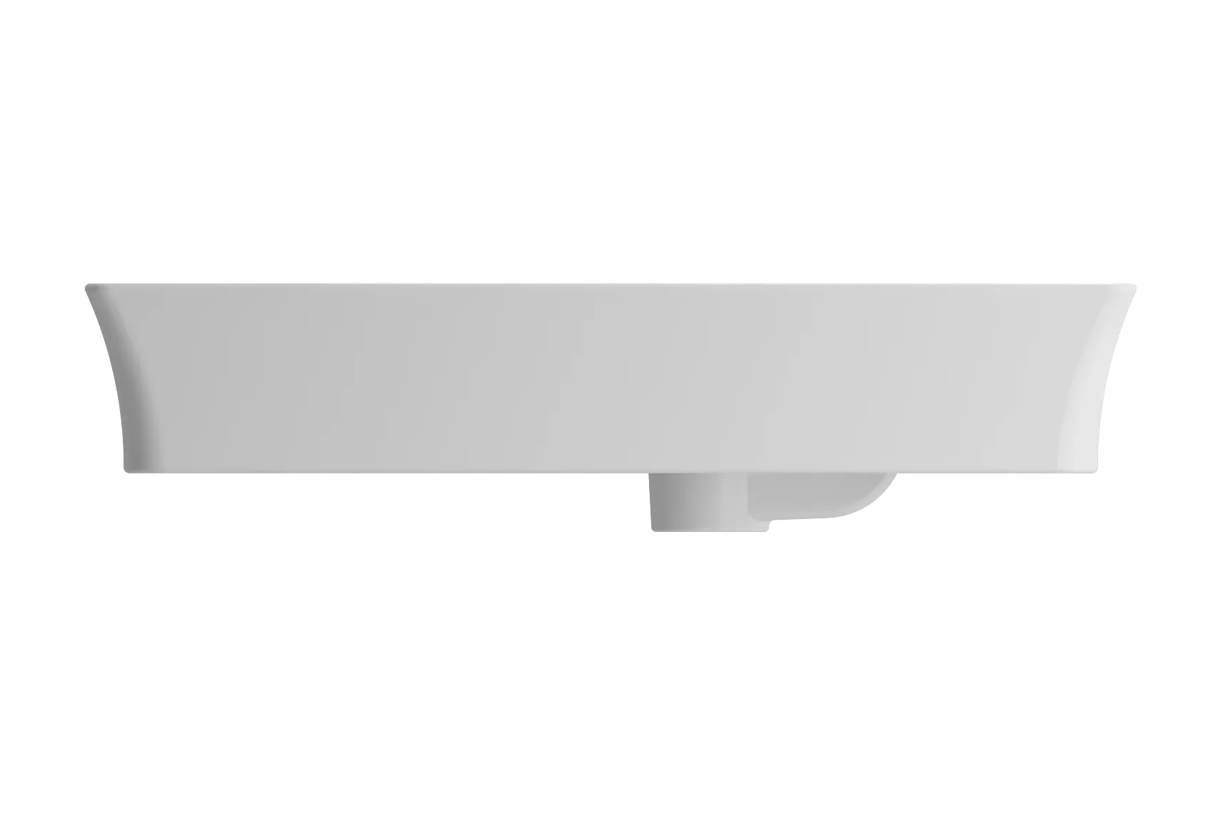 BOCCHI Sottile 24" Rectangle Vessel Fireclay Bathroom Sink, Matte White, Single Faucet Hole, 1479-002-0126