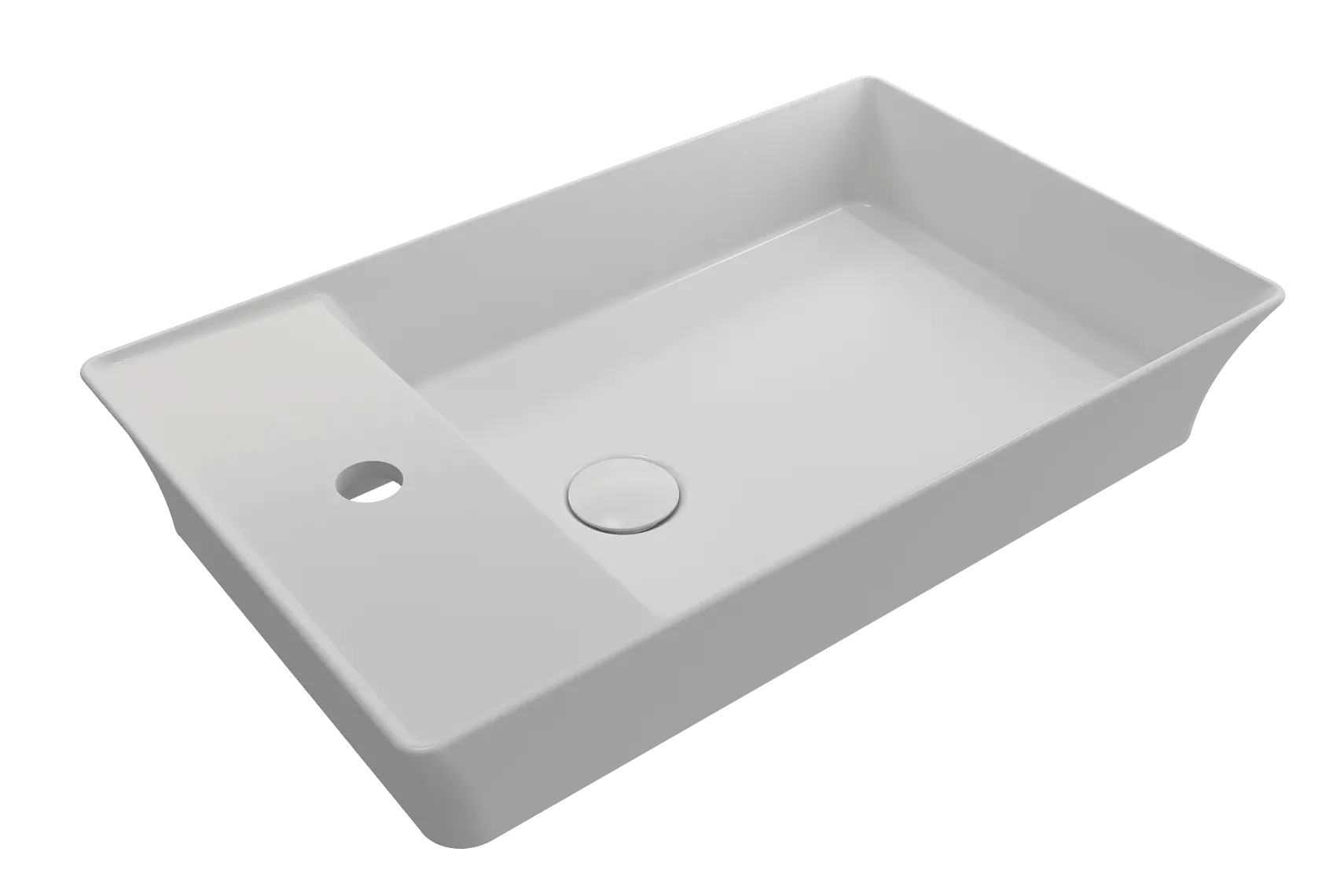 BOCCHI Sottile 24" Rectangle Vessel Fireclay Bathroom Sink, Matte White, Single Faucet Hole, 1479-002-0126