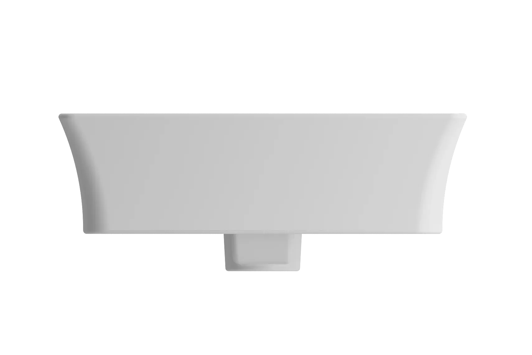 BOCCHI Sottile 24" Rectangle Vessel Fireclay Bathroom Sink, Matte White, Single Faucet Hole, 1479-002-0126