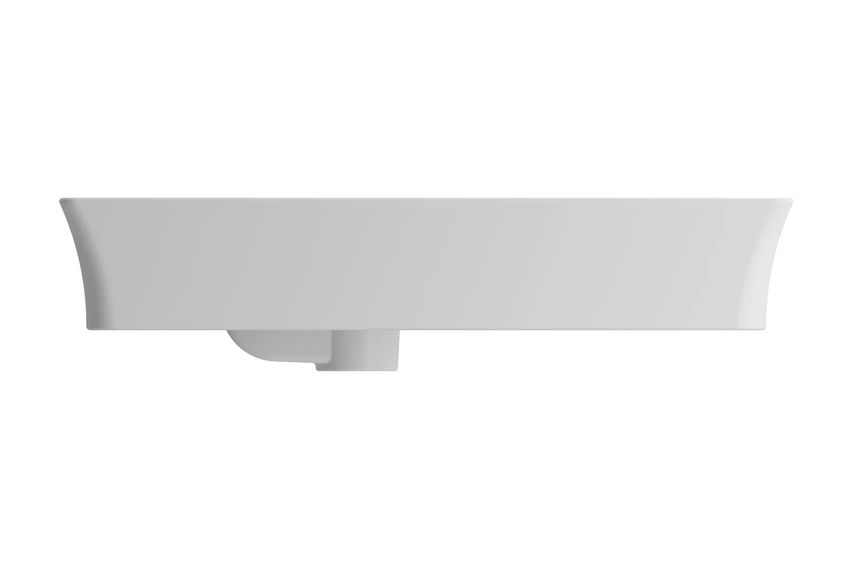 BOCCHI Sottile 24" Rectangle Vessel Fireclay Bathroom Sink, Matte White, Single Faucet Hole, 1479-002-0126