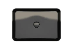 BOCCHI Sottile 22" Rectangle Vessel Fireclay Bathroom Sink, Black, 1476-005-0125