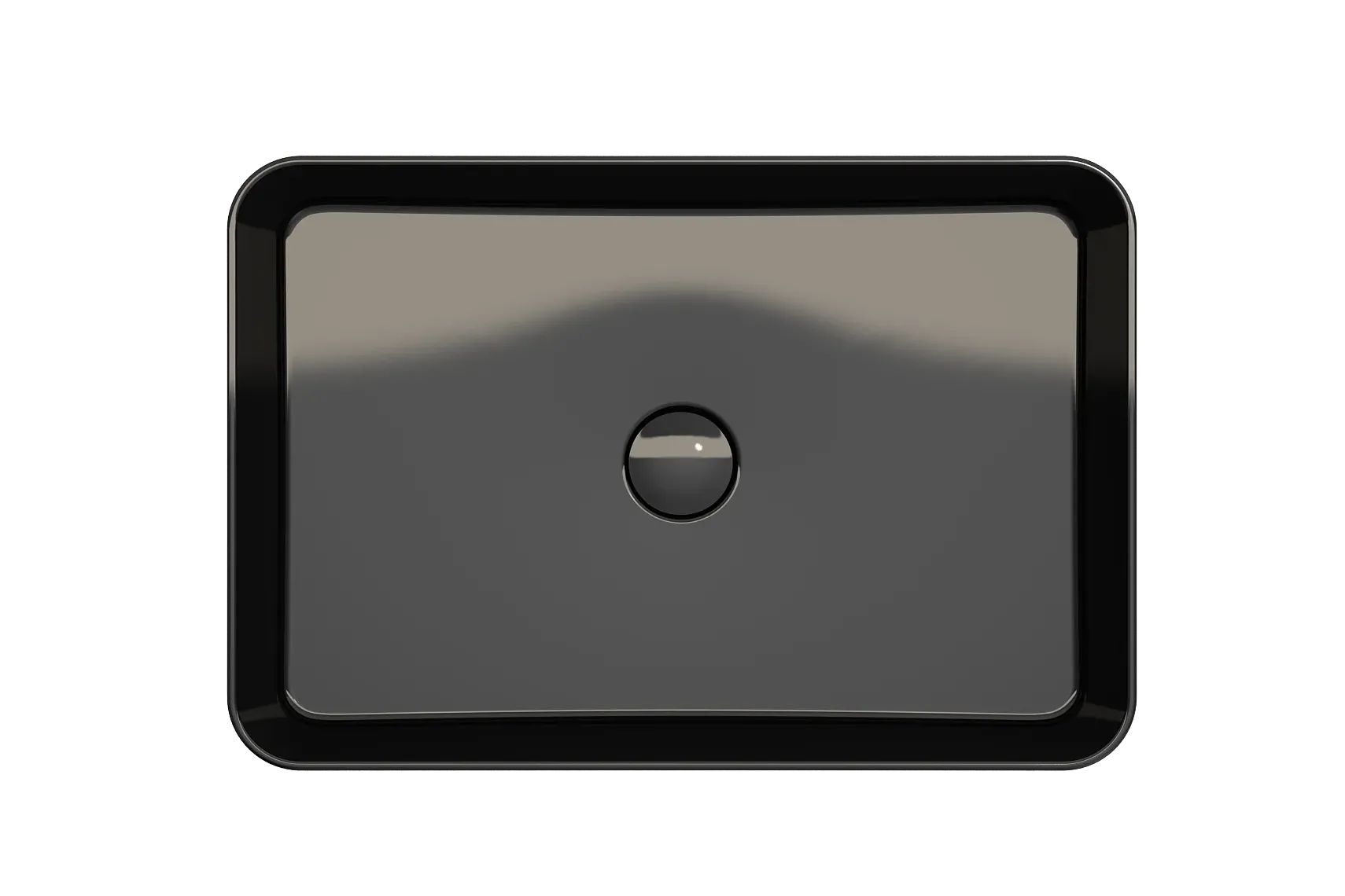 BOCCHI Sottile 22" Rectangle Vessel Fireclay Bathroom Sink, Black, 1476-005-0125