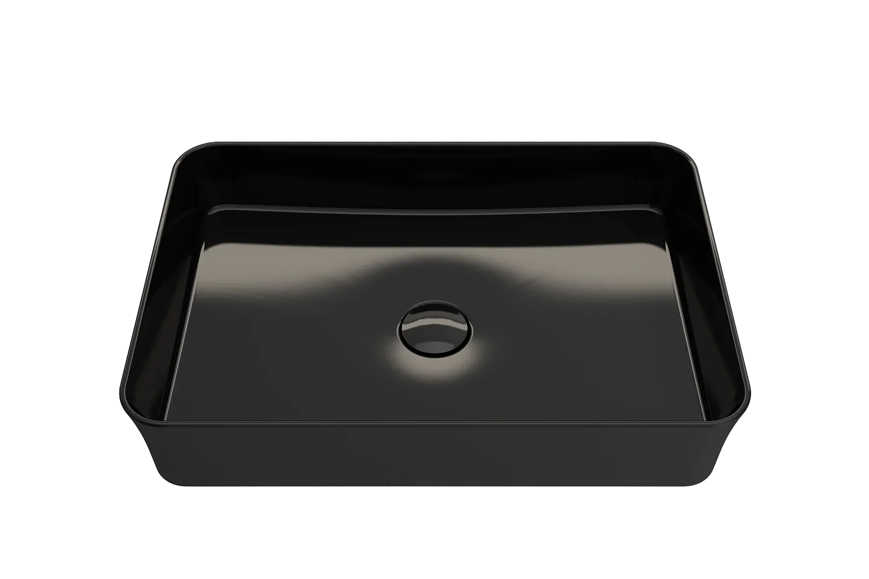 BOCCHI Sottile 22" Rectangle Vessel Fireclay Bathroom Sink, Black, 1476-005-0125