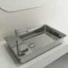 BOCCHI Sottile 24" Rectangle Vessel Fireclay Bathroom Sink, Platinum, Single Faucet Hole, 1479-401-0126