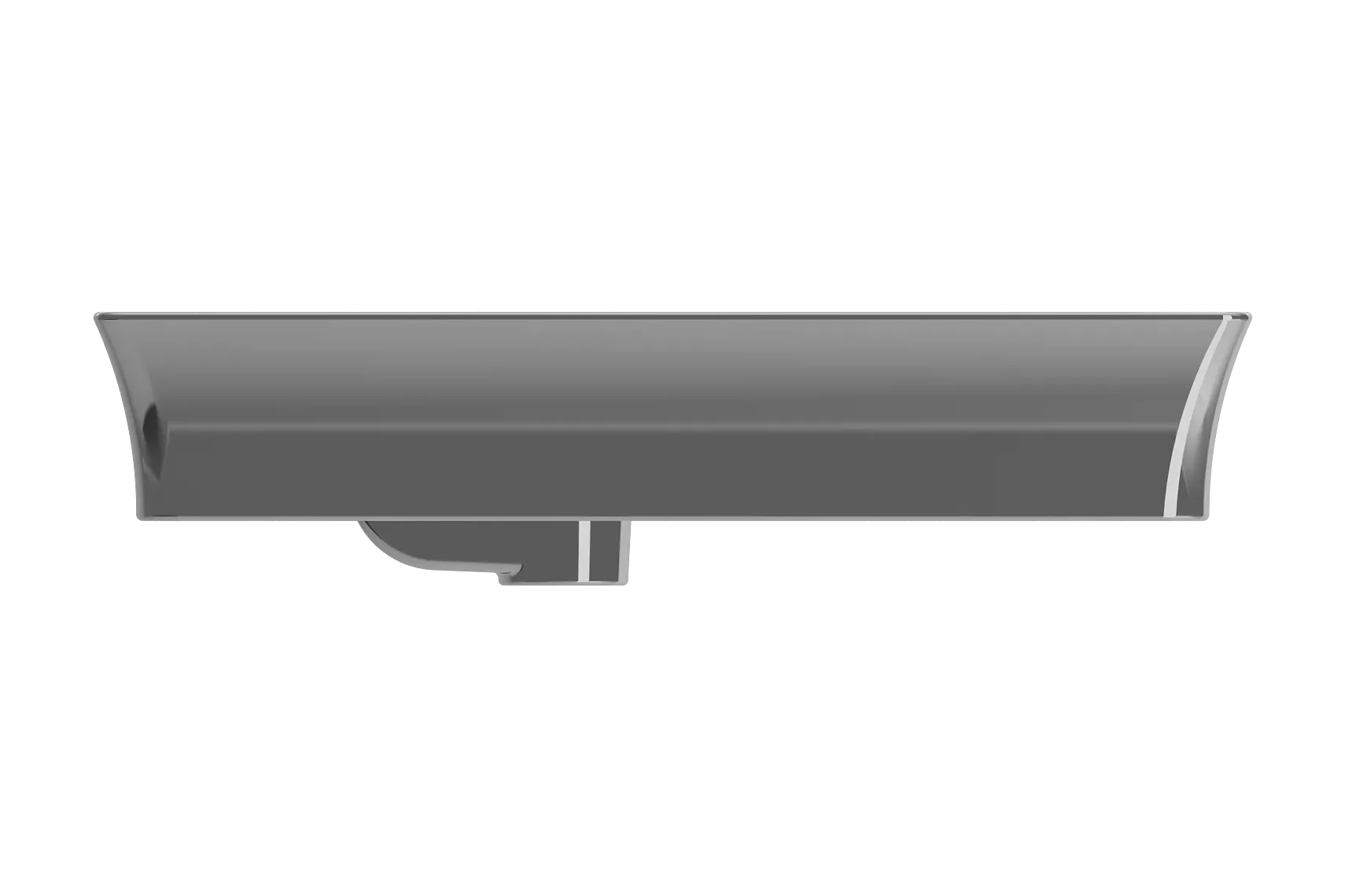 BOCCHI Sottile 24" Rectangle Vessel Fireclay Bathroom Sink, Platinum, Single Faucet Hole, 1479-401-0126