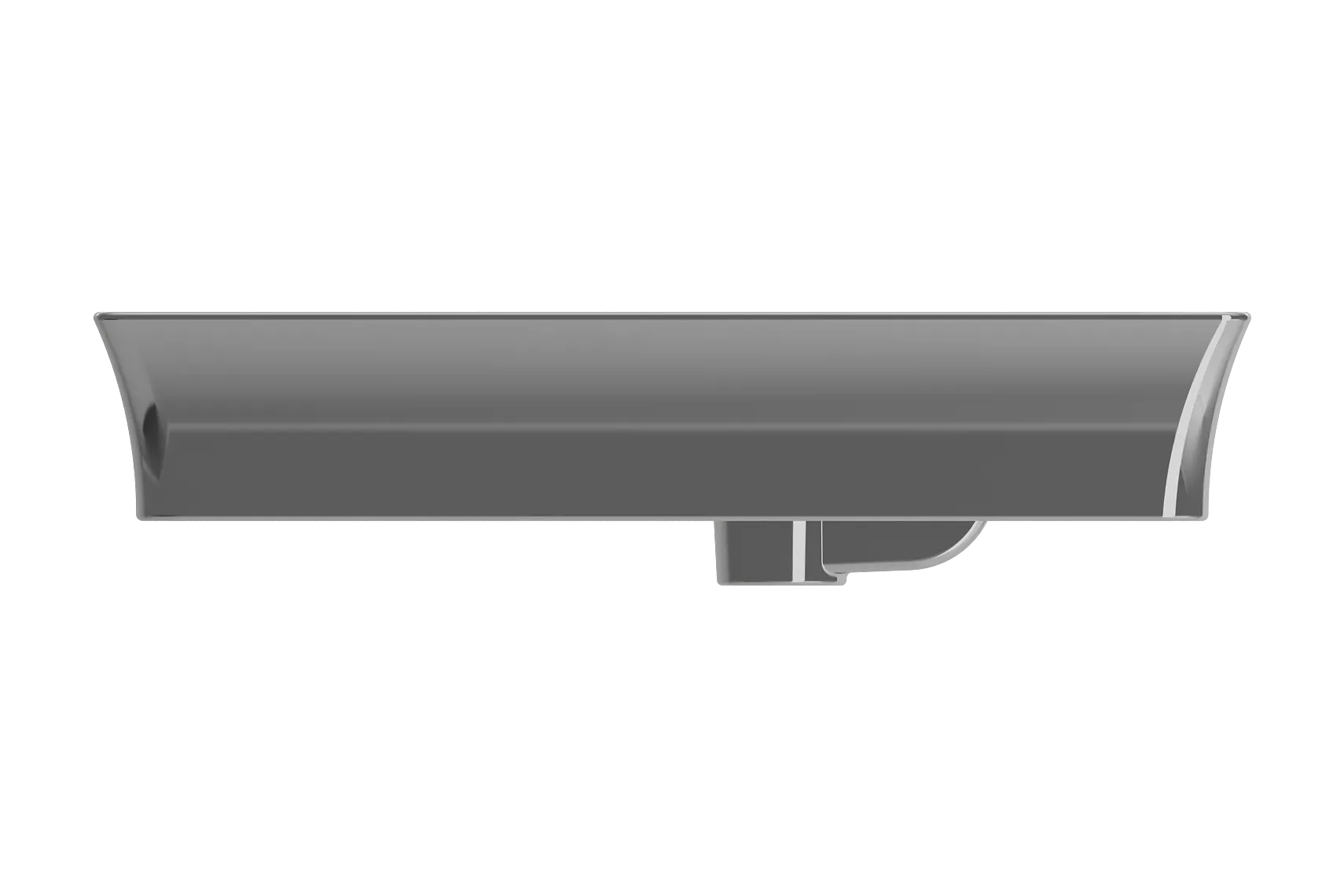 BOCCHI Sottile 24" Rectangle Vessel Fireclay Bathroom Sink, Platinum, Single Faucet Hole, 1479-401-0126