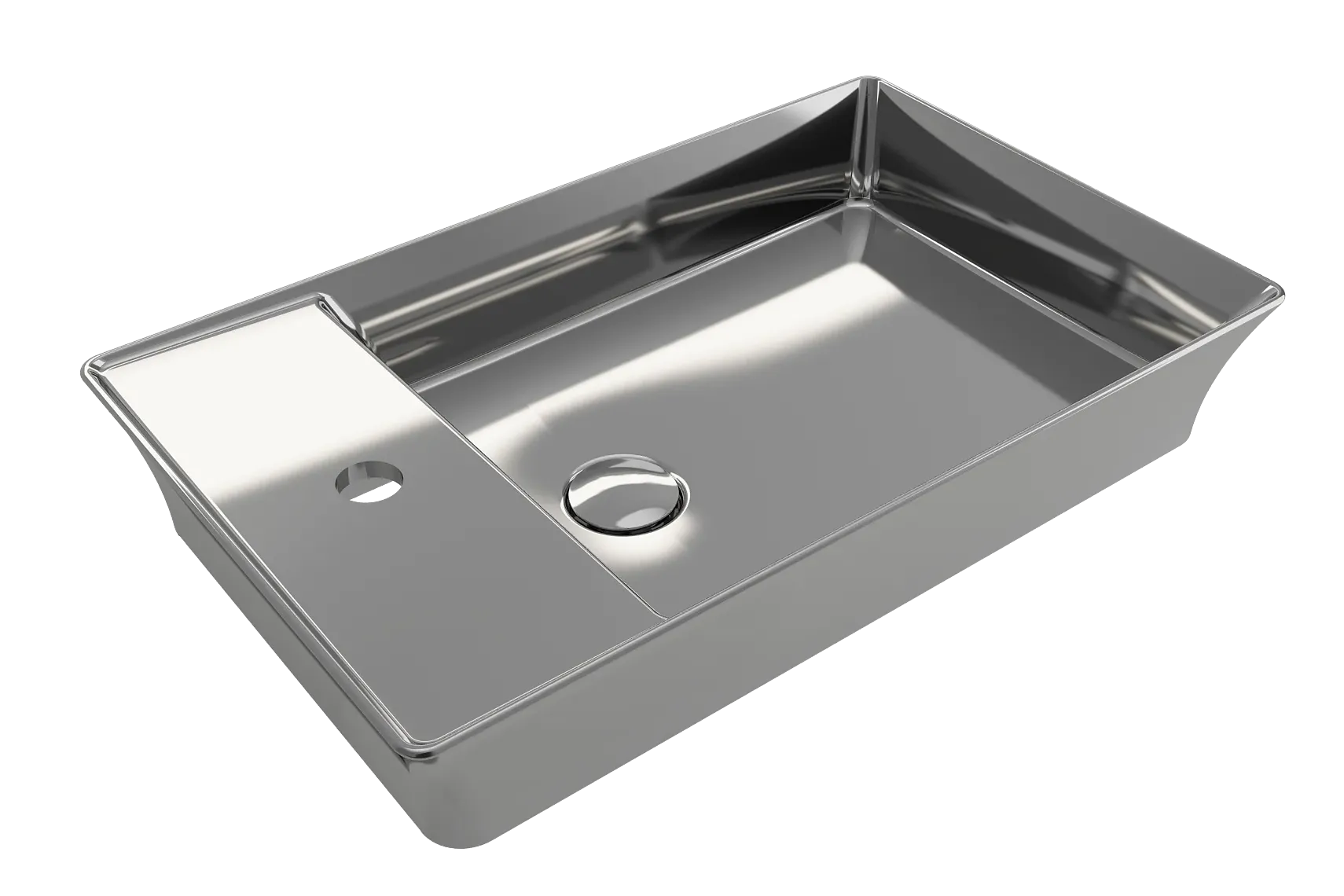 BOCCHI Sottile 24" Rectangle Vessel Fireclay Bathroom Sink, Platinum, Single Faucet Hole, 1479-401-0126