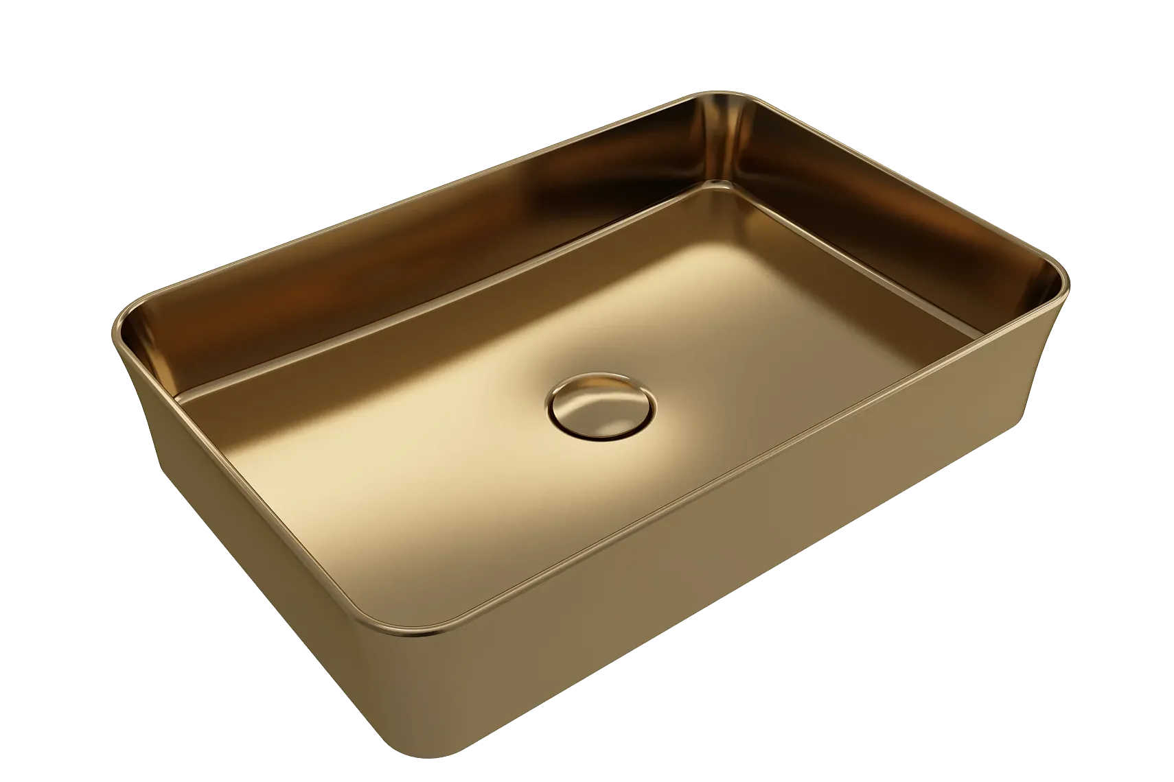 BOCCHI Sottile 22" Rectangle Vessel Fireclay Bathroom Sink, Matte Gold, 1476-403-0125