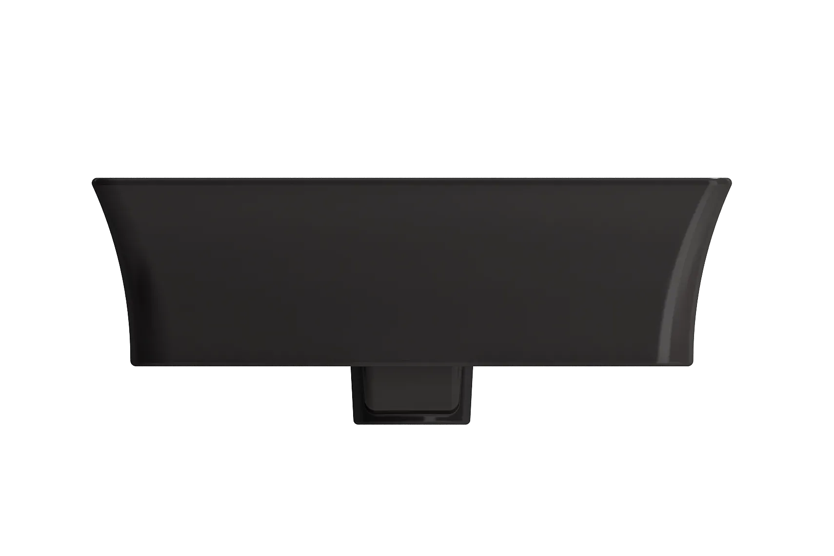 BOCCHI Sottile 24" Rectangle Vessel Fireclay Bathroom Sink, Matte Black, Single Faucet Hole, 1479-004-0126