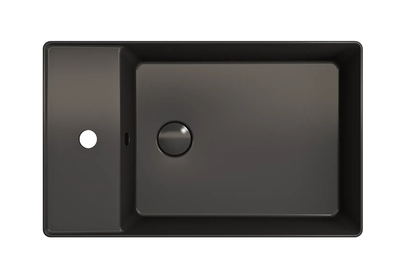 BOCCHI Sottile 24" Rectangle Vessel Fireclay Bathroom Sink, Matte Black, Single Faucet Hole, 1479-004-0126