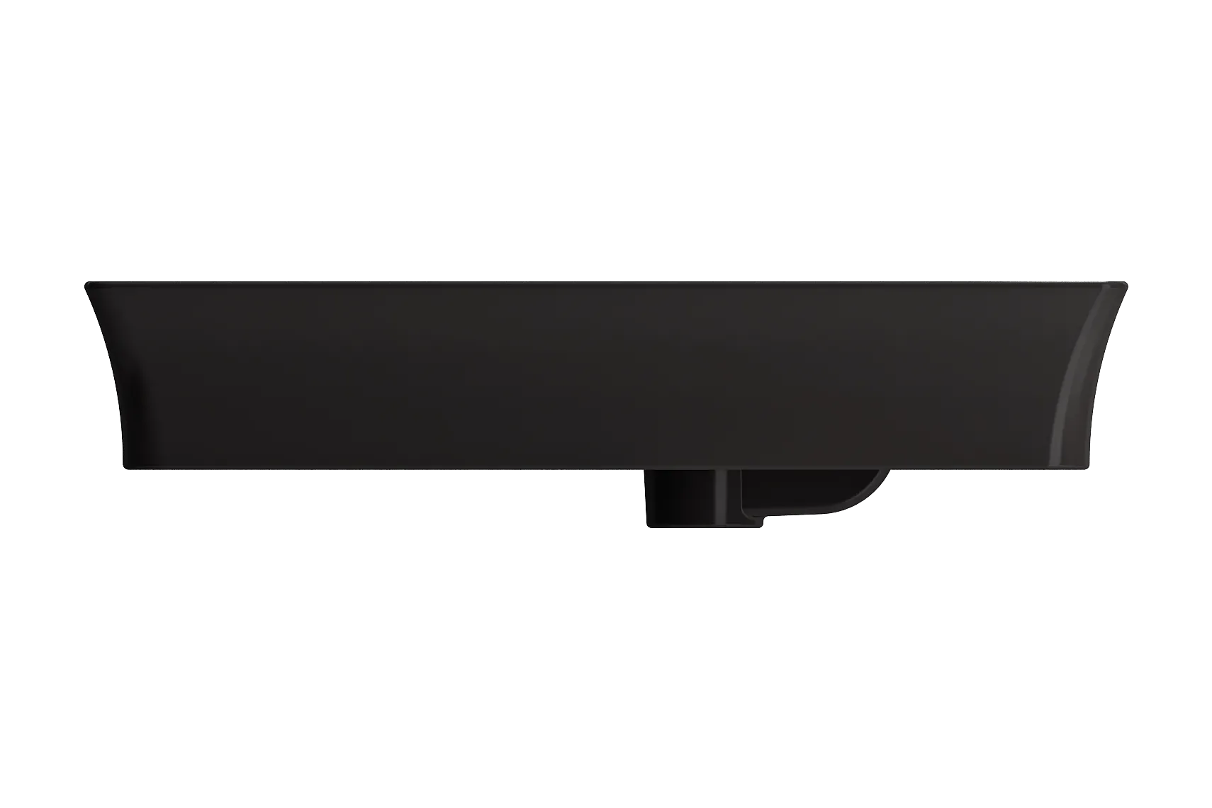 BOCCHI Sottile 24" Rectangle Vessel Fireclay Bathroom Sink, Matte Black, Single Faucet Hole, 1479-004-0126