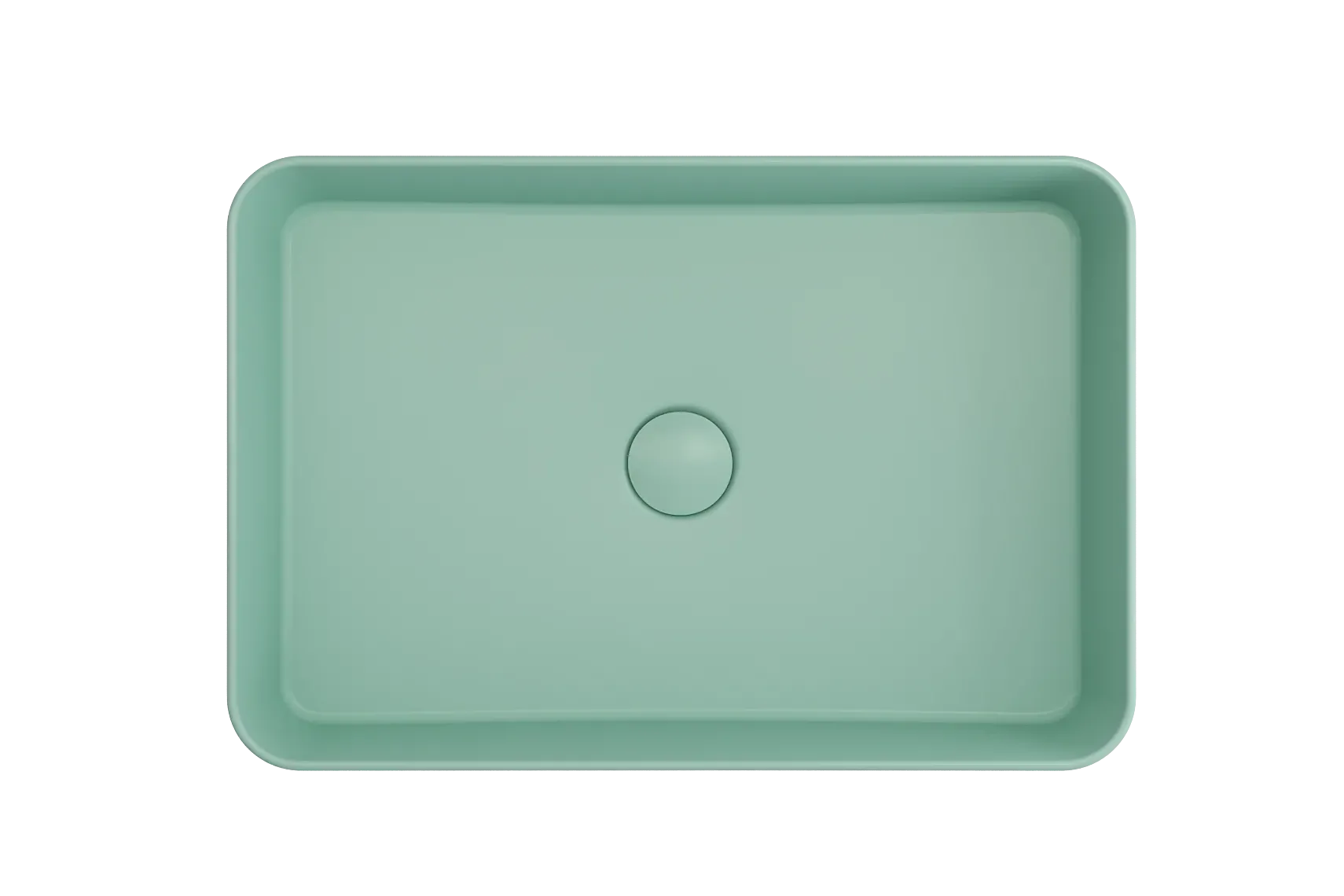 BOCCHI Sottile 22" Rectangle Vessel Fireclay Bathroom Sink, Matte Mint Green, 1476-033-0125