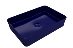 BOCCHI Sottile 22" Rectangle Vessel Fireclay Bathroom Sink, Sapphire Blue, 1476-010-0125