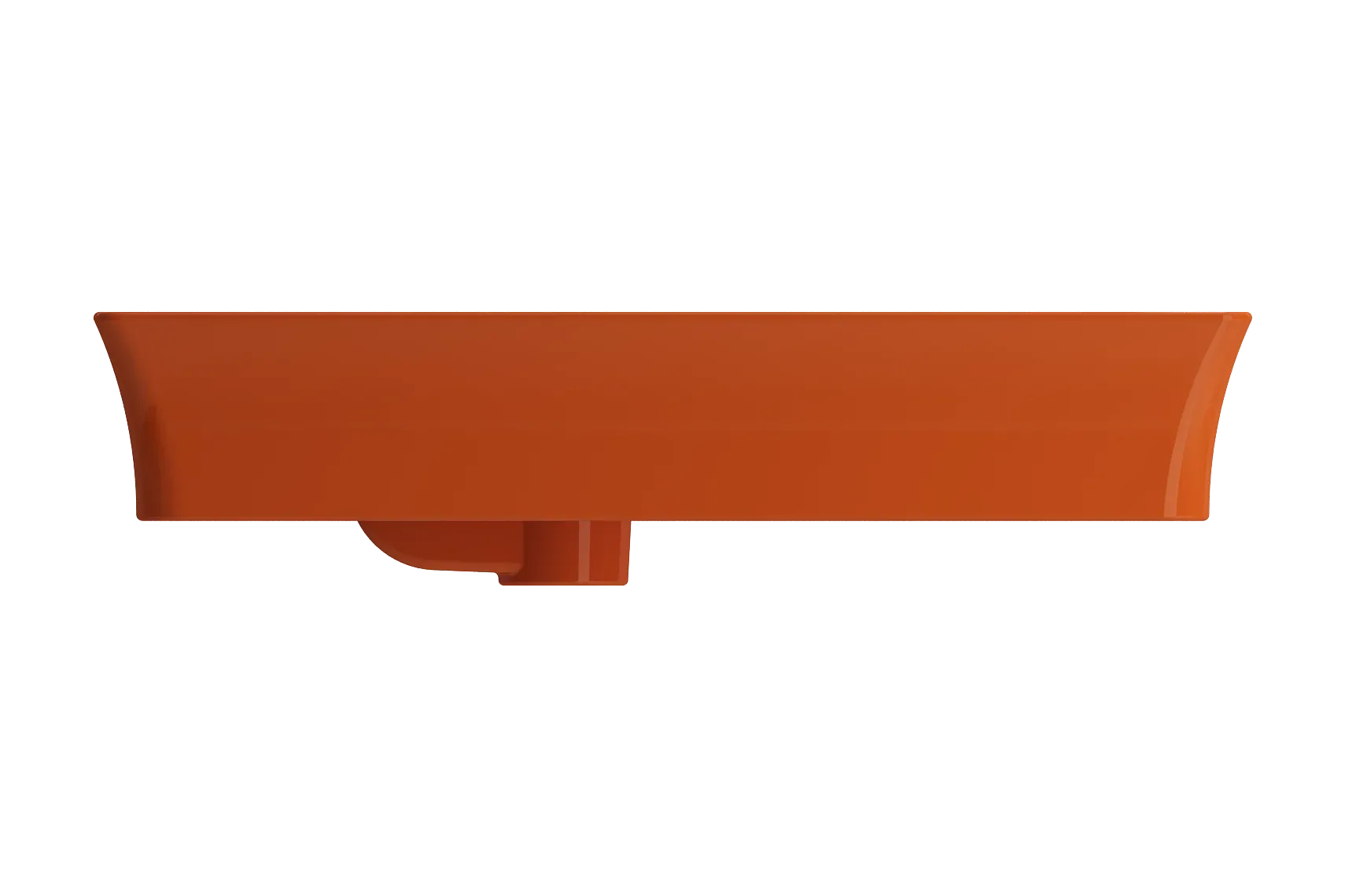BOCCHI Sottile 24" Rectangle Vessel Fireclay Bathroom Sink, Orange, Single Faucet Hole, 1479-012-0126