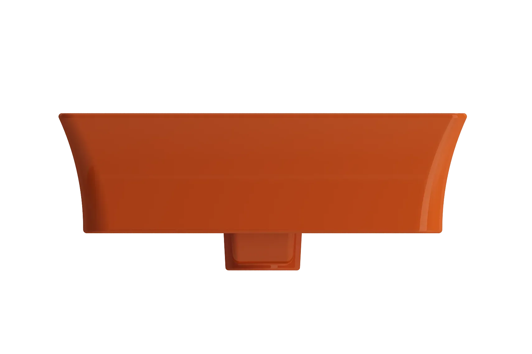 BOCCHI Sottile 24" Rectangle Vessel Fireclay Bathroom Sink, Orange, Single Faucet Hole, 1479-012-0126