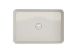 BOCCHI Sottile 22" Rectangle Vessel Fireclay Bathroom Sink, Biscuit, 1476-014-0125