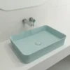 BOCCHI Sottile 22" Rectangle Vessel Fireclay Bathroom Sink, Matte Ice Blue, 1476-029-0125