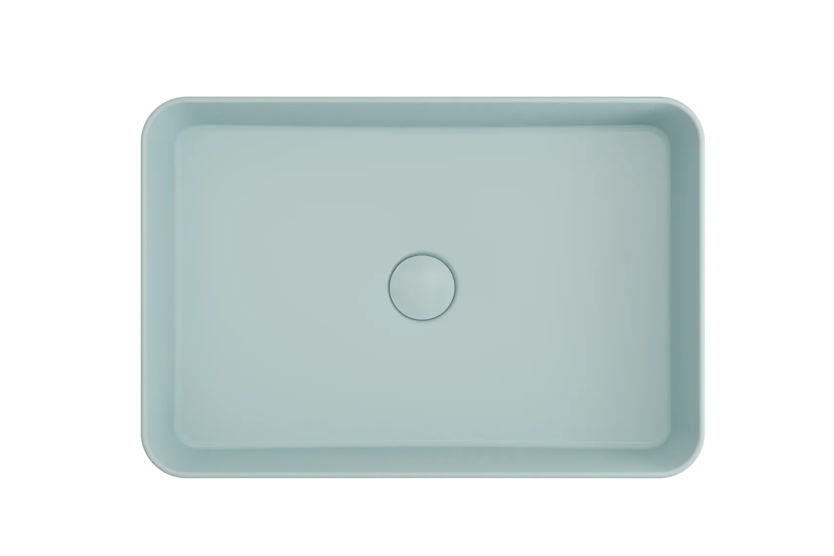 BOCCHI Sottile 22" Rectangle Vessel Fireclay Bathroom Sink, Matte Ice Blue, 1476-029-0125