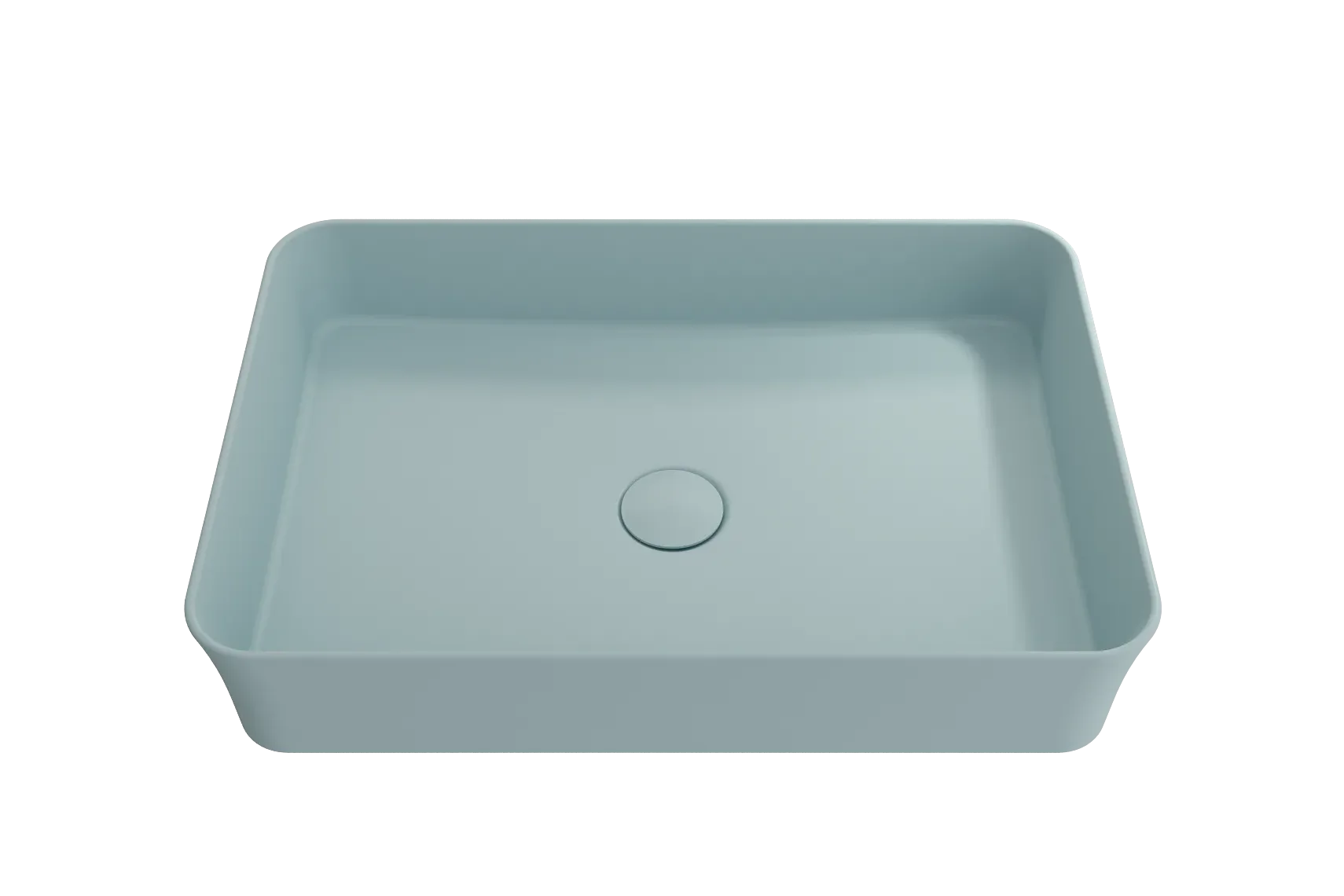 BOCCHI Sottile 22" Rectangle Vessel Fireclay Bathroom Sink, Matte Ice Blue, 1476-029-0125