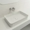BOCCHI Sottile 22" Rectangle Vessel Fireclay Bathroom Sink, White, 1476-001-0125