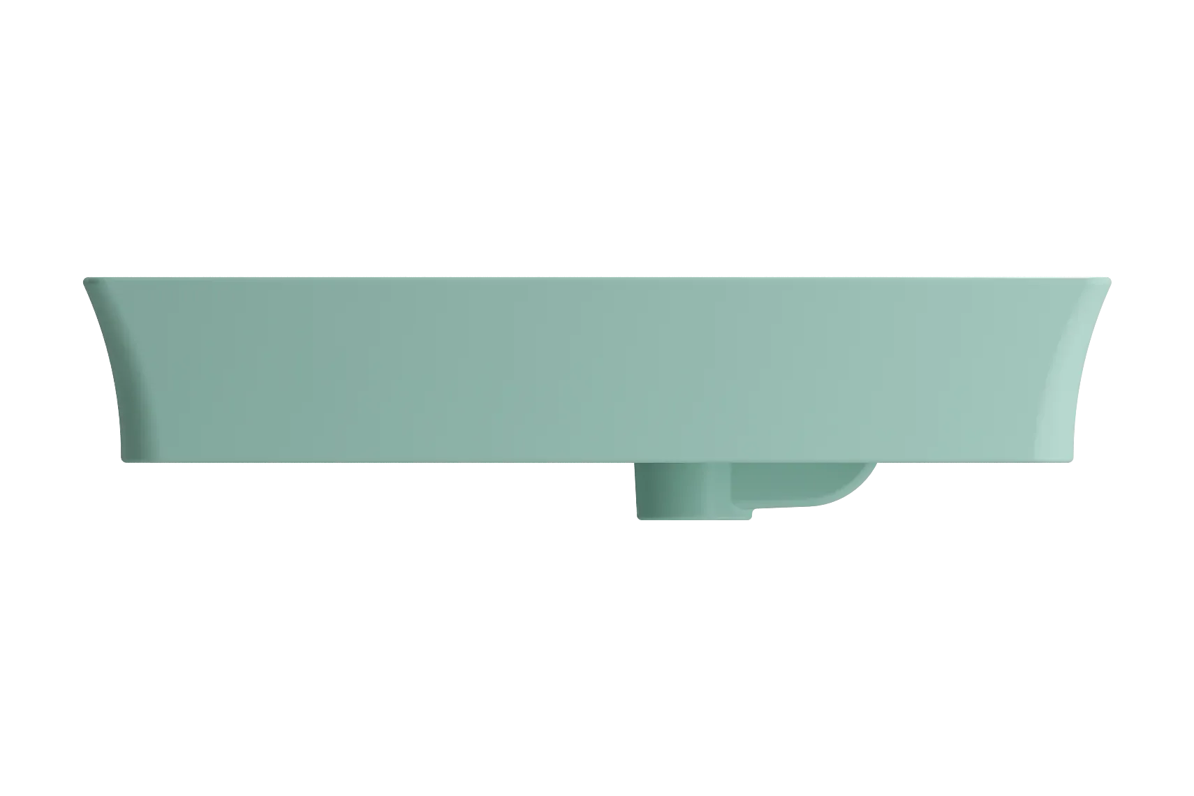 BOCCHI Sottile 24" Rectangle Vessel Fireclay Bathroom Sink, Matte Mint Green, Single Faucet Hole, 1479-033-0126
