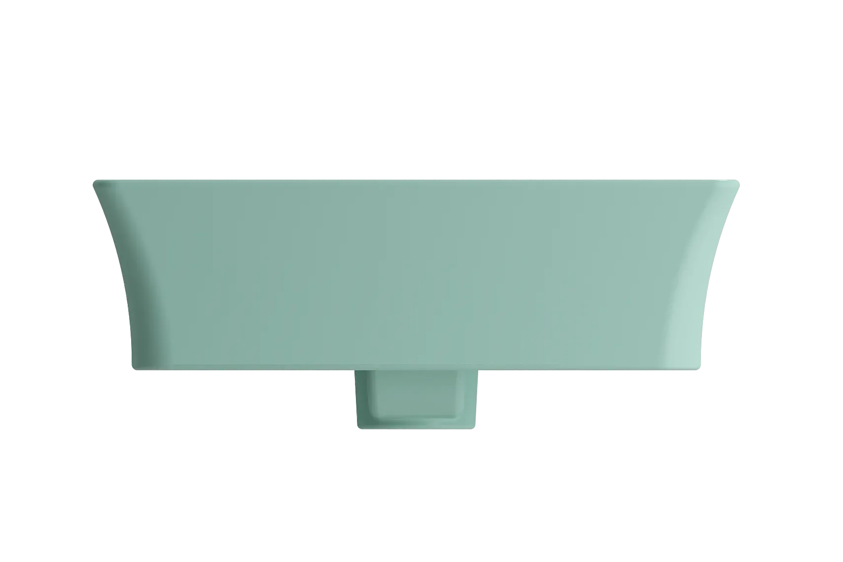 BOCCHI Sottile 24" Rectangle Vessel Fireclay Bathroom Sink, Matte Mint Green, Single Faucet Hole, 1479-033-0126
