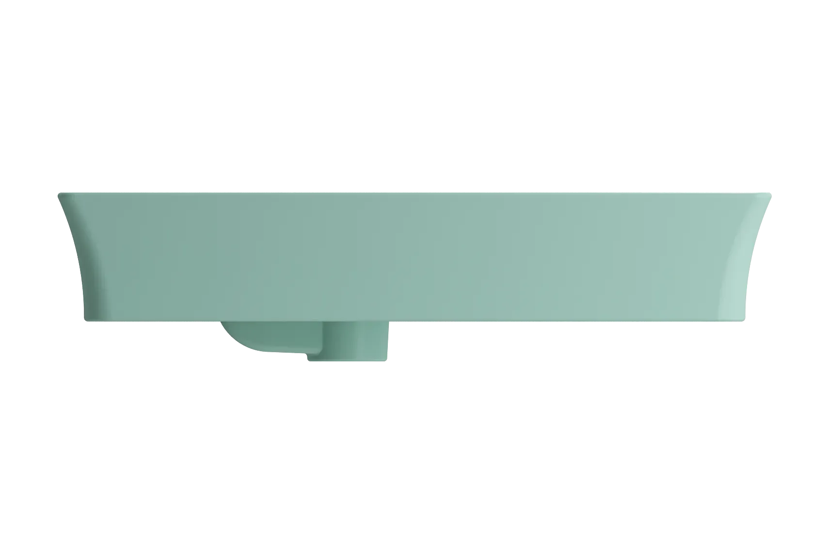 BOCCHI Sottile 24" Rectangle Vessel Fireclay Bathroom Sink, Matte Mint Green, Single Faucet Hole, 1479-033-0126