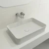 BOCCHI Sottile 22" Rectangle Vessel Fireclay Bathroom Sink, Matte White, 1476-002-0125