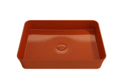 BOCCHI Sottile 22" Rectangle Vessel Fireclay Bathroom Sink, Orange, 1476-012-0125