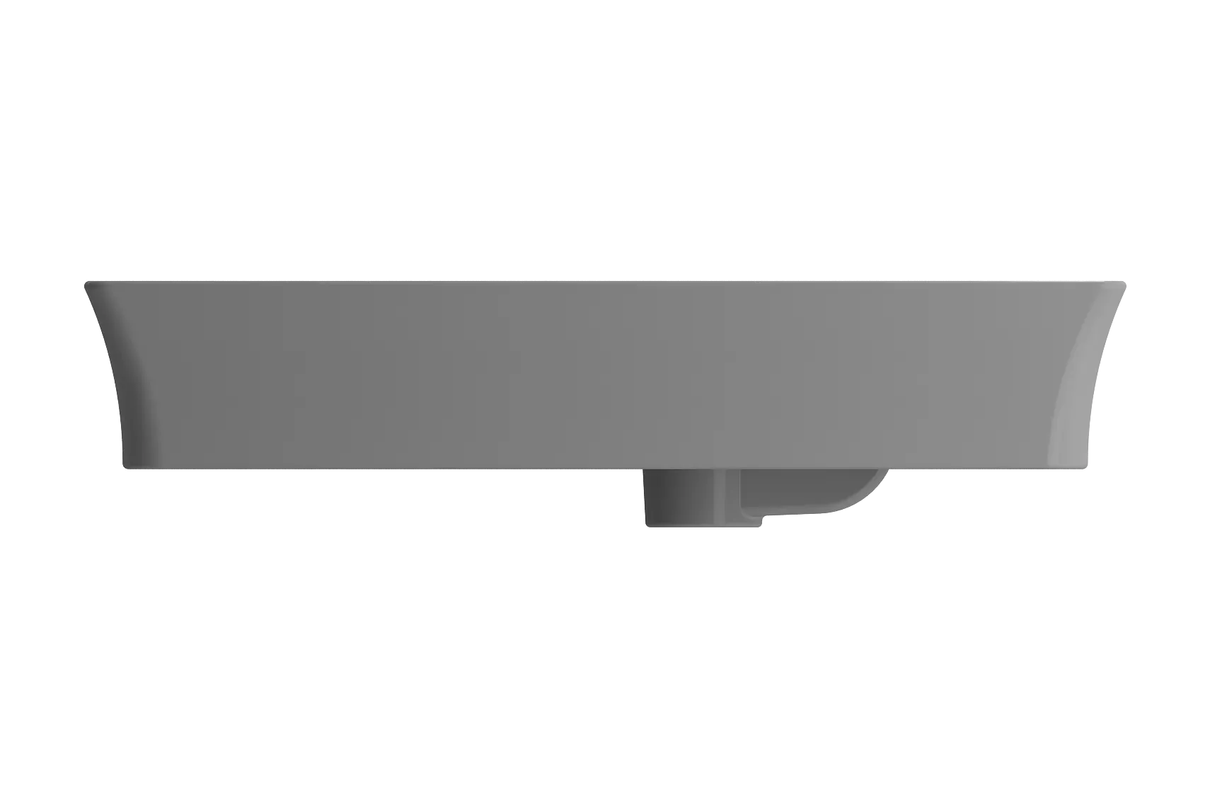 BOCCHI Sottile 24" Rectangle Vessel Fireclay Bathroom Sink, Matte Gray, Single Faucet Hole, 1479-006-0126