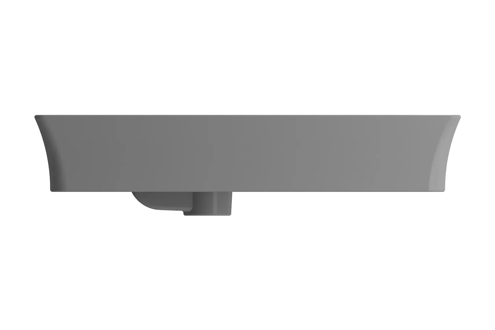 BOCCHI Sottile 24" Rectangle Vessel Fireclay Bathroom Sink, Matte Gray, Single Faucet Hole, 1479-006-0126