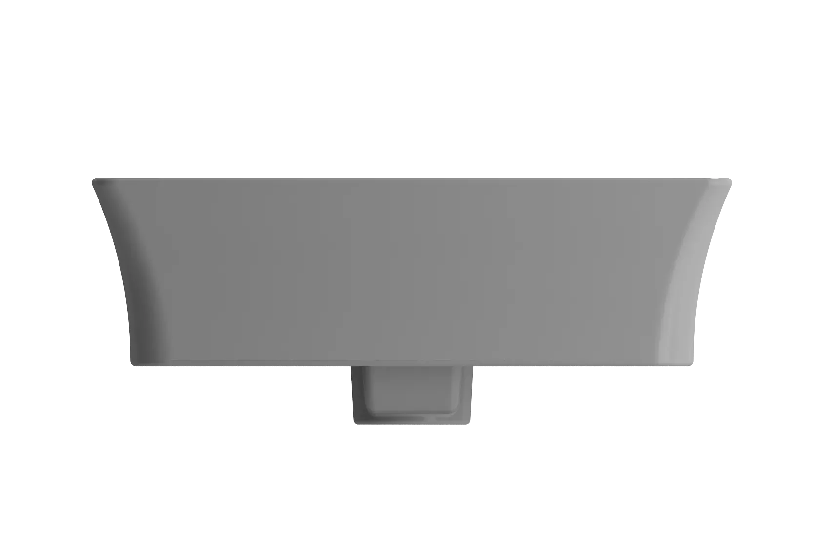 BOCCHI Sottile 24" Rectangle Vessel Fireclay Bathroom Sink, Matte Gray, Single Faucet Hole, 1479-006-0126