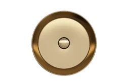 BOCCHI Sottile 15" Round Vessel Fireclay Bathroom Sink, Matte Gold, 1478-403-0125