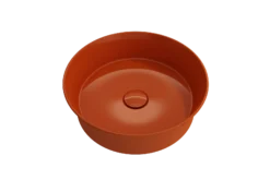 BOCCHI Sottile 15" Round Vessel Fireclay Bathroom Sink, Orange, 1478-012-0125