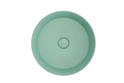 BOCCHI Sottile 15" Round Vessel Fireclay Bathroom Sink, Matte Mint Green, 1478-033-0125