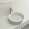 BOCCHI Sottile 15" Round Vessel Fireclay Bathroom Sink, Matte White, 1478-002-0125