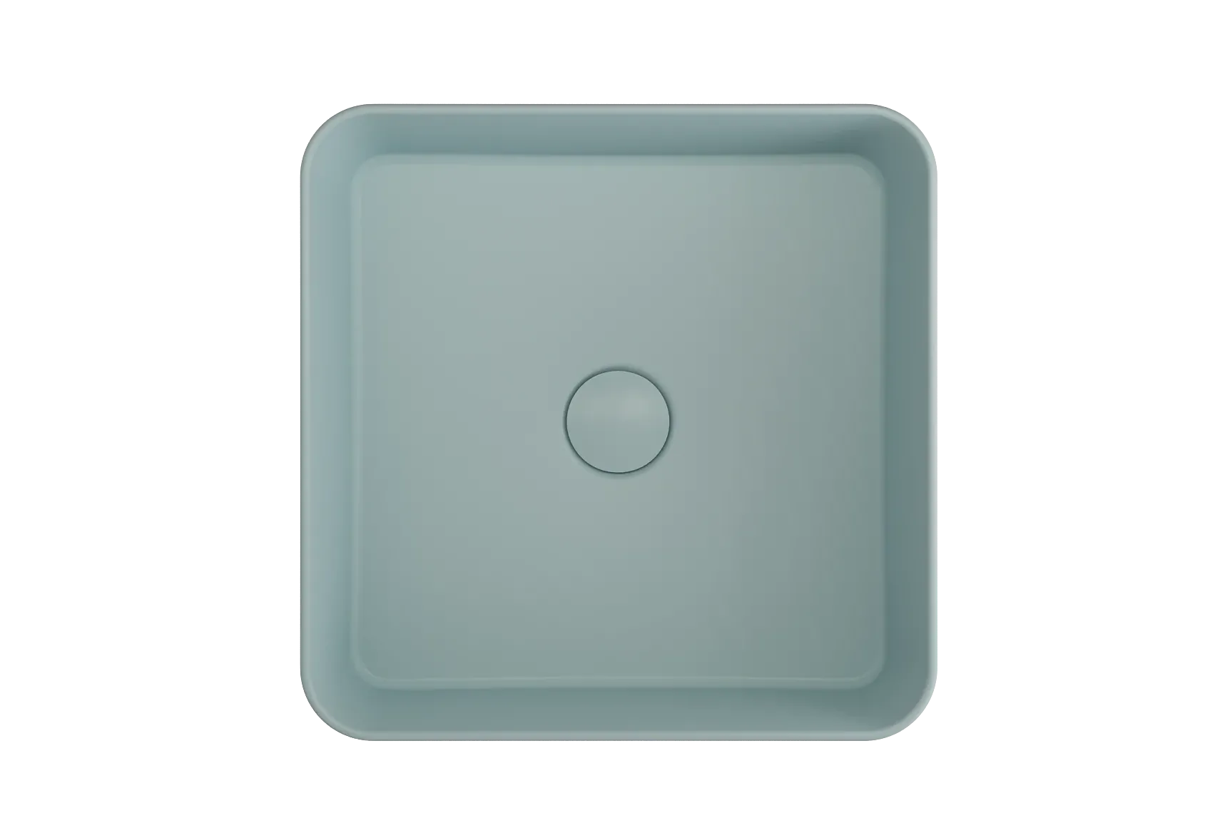 BOCCHI Sottile 15" Square Vessel Fireclay Bathroom Sink, Matte Ice Blue, 1477-029-0125