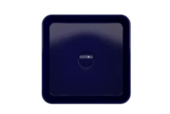 BOCCHI Sottile 15" Square Vessel Fireclay Bathroom Sink, Sapphire Blue, 1477-010-0125