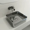 BOCCHI Sottile 15" Square Vessel Fireclay Bathroom Sink, Platinum, 1477-401-0125