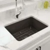 BOCCHI Sotto 24" Dual Mount Fireclay Kitchen Sink Kit with Accessories, Matte Brown, 1627-025-0120