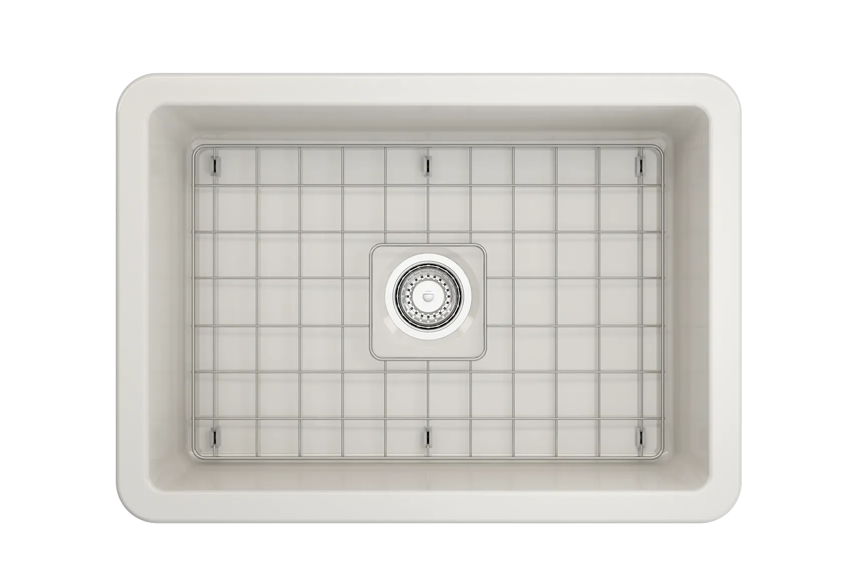 BOCCHI Sotto 27" Fireclay Dual Mount Single Bowl Kitchen Sink, Biscuit, 1360-014-0120