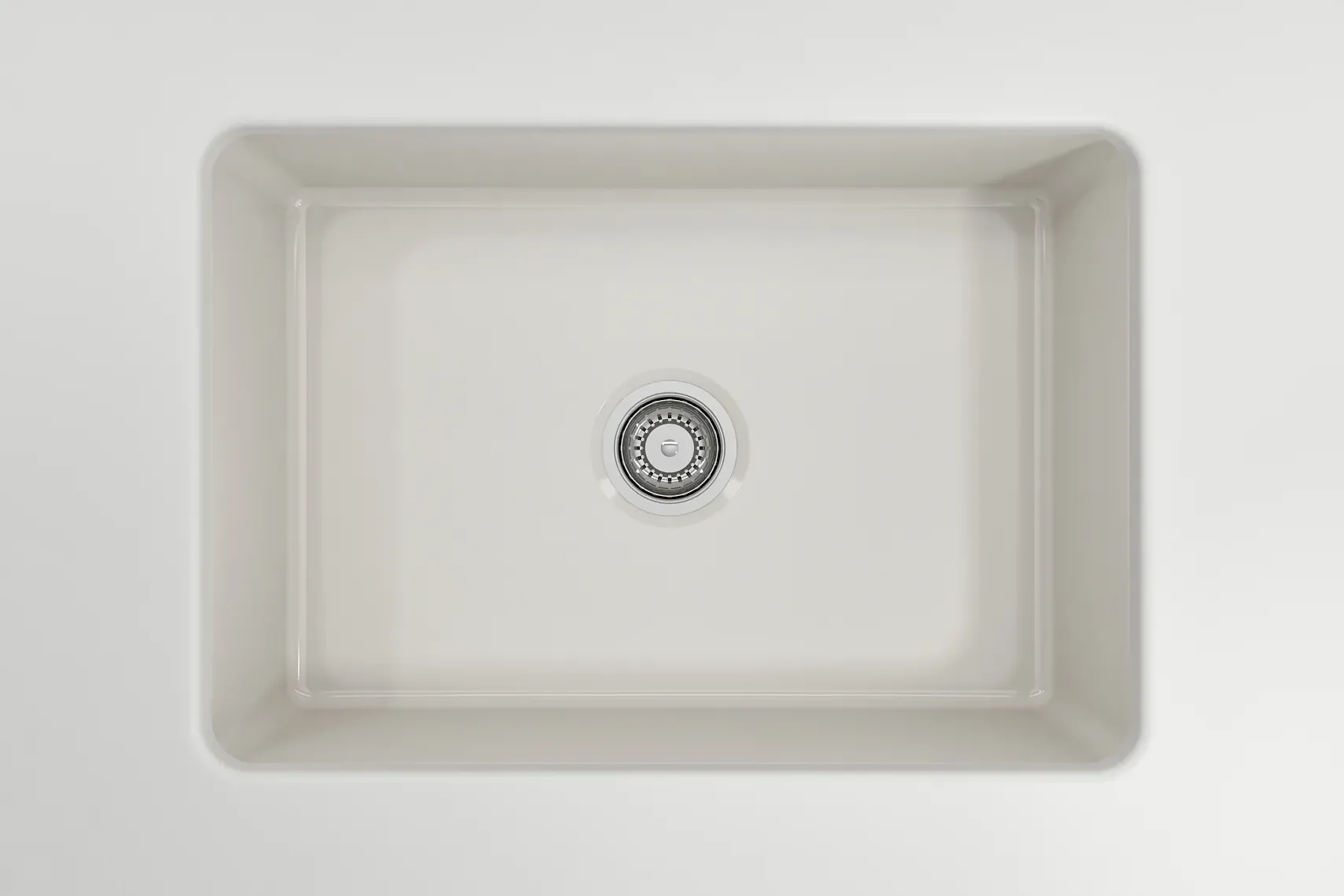 BOCCHI Sotto 27" Fireclay Dual Mount Single Bowl Kitchen Sink, Biscuit, 1360-014-0120