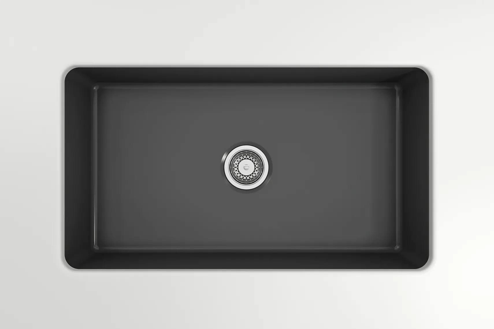 BOCCHI Sotto 32" Fireclay Undermount Single Bowl Kitchen Sink, Matte Dark Gray, 1362-020-0120