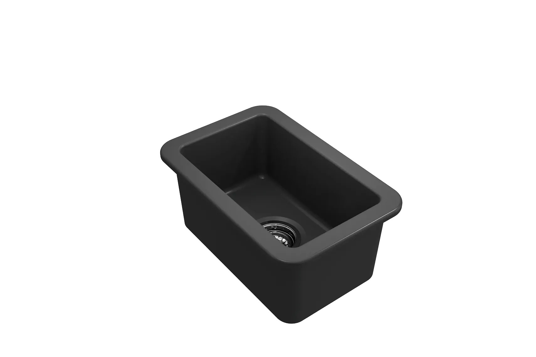 BOCCHI Sotto 12" Fireclay Undermount Single Bowl Bar Sink with Strainer, Matte Dark Gray, 1358-020-0120