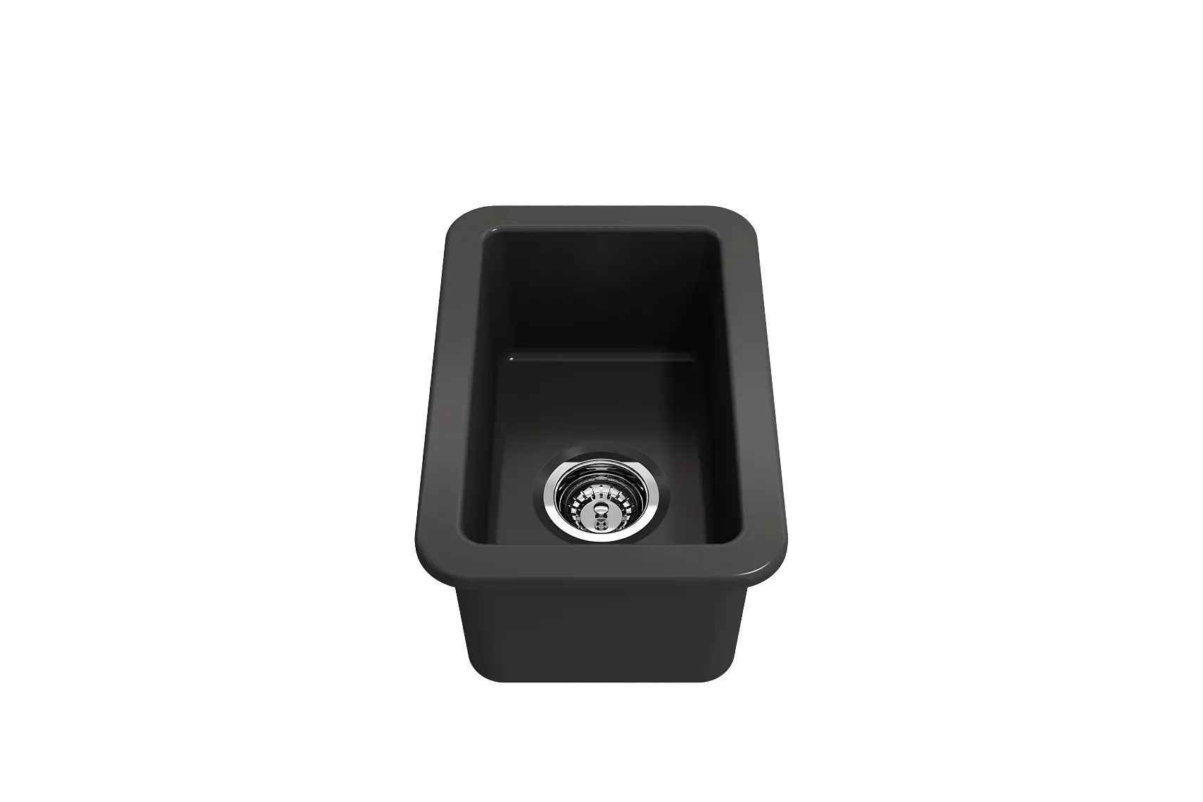 BOCCHI Sotto 12" Fireclay Undermount Single Bowl Bar Sink with Strainer, Matte Dark Gray, 1358-020-0120