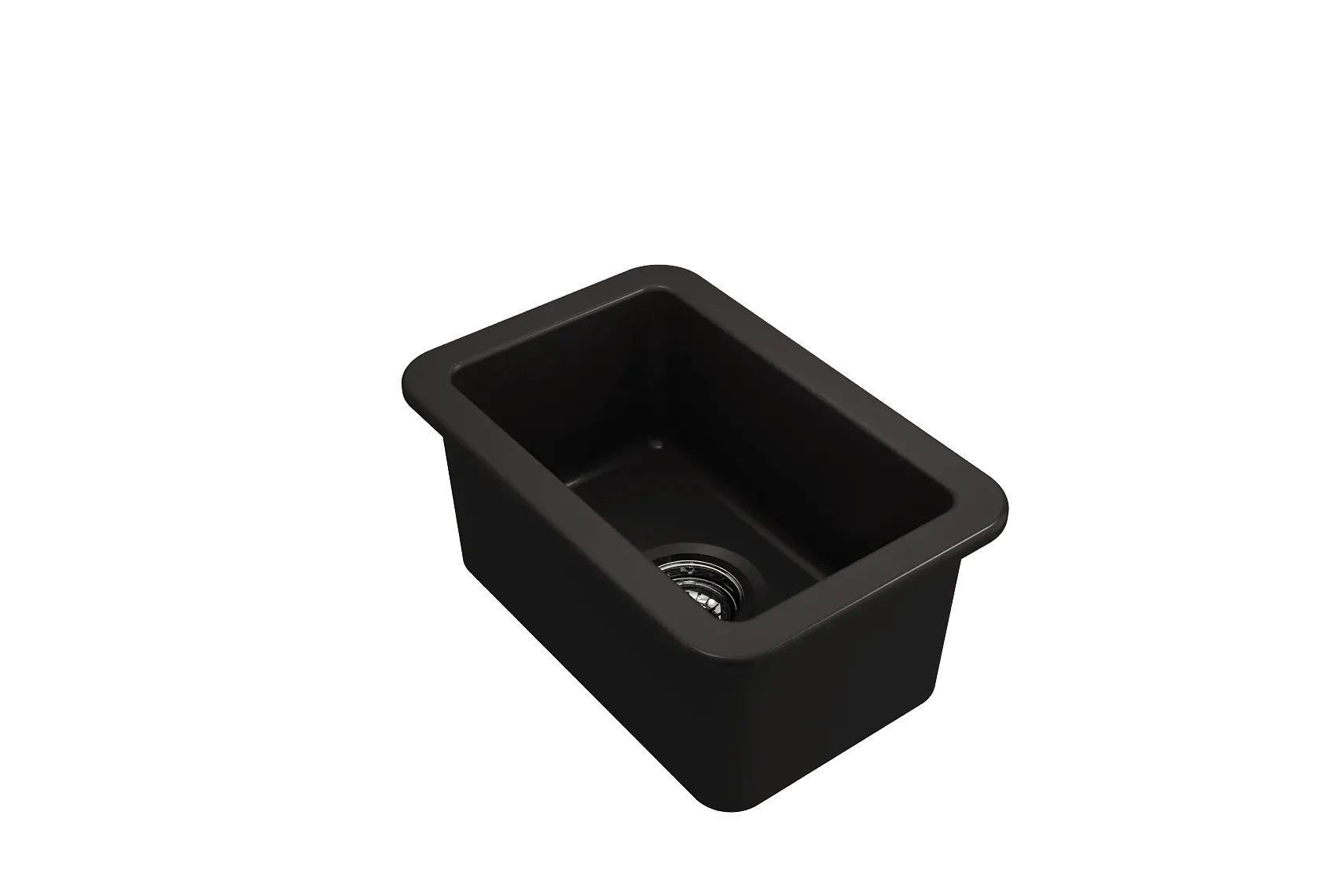 BOCCHI Sotto 12" Fireclay Undermount Single Bowl Bar Sink with Strainer, Matte Black, 1358-004-0120